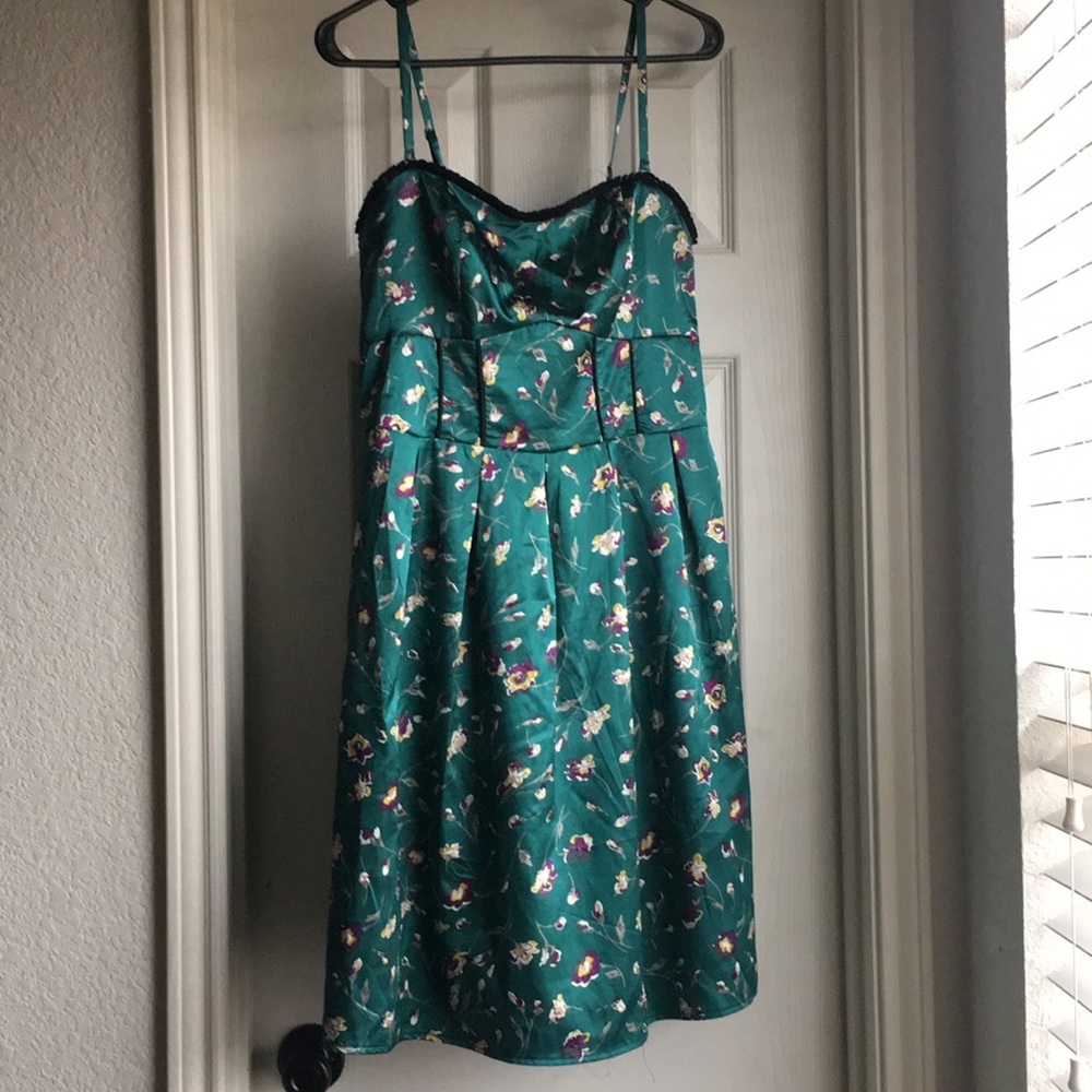 Elegant Floral Satin Dress